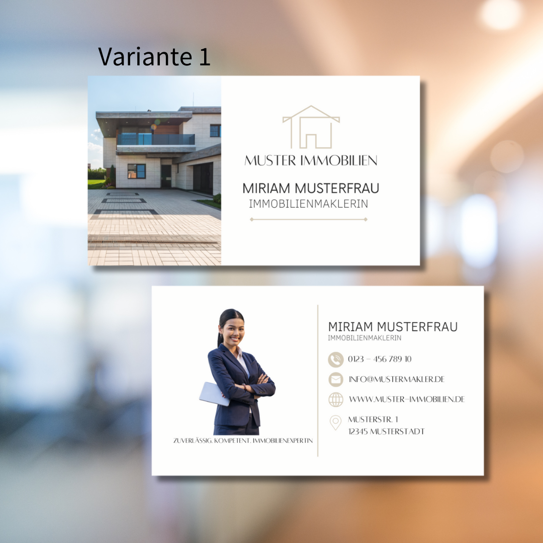 Visitenkarte Canva Template Immobilienmakler