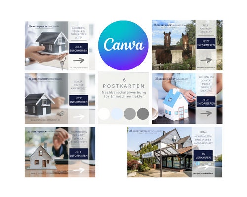 Immobilienmakler-Postkarten-Bundle - 6 Canva-Vorlagen für deinen Marketing-Erfolg✶✶Digitales Produkt/Vorlagen-Link✶