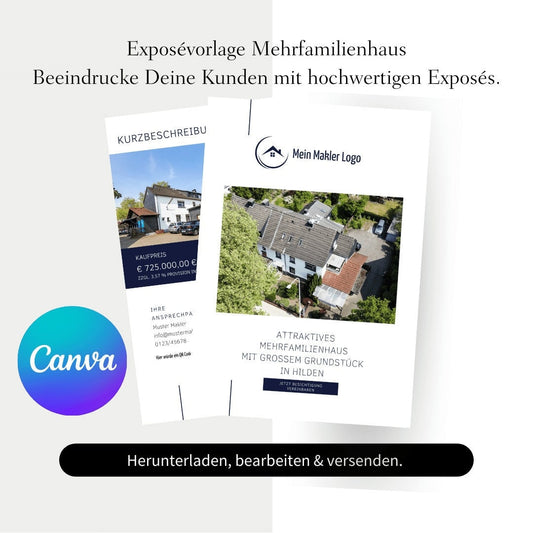 Exposévorlage für Immobilienmakler ✶Digitales Produkt/Vorlagen-Link✶