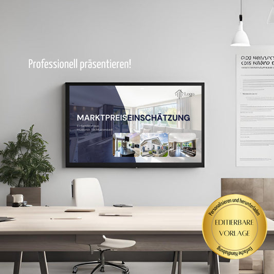 Präsentation Immobilienbewertung als Canva Template für Immobilienmakler - Immobilienbewertung nach dem Vergleichswert ✶✶Digitales Produkt/Vorlagen-Link✶