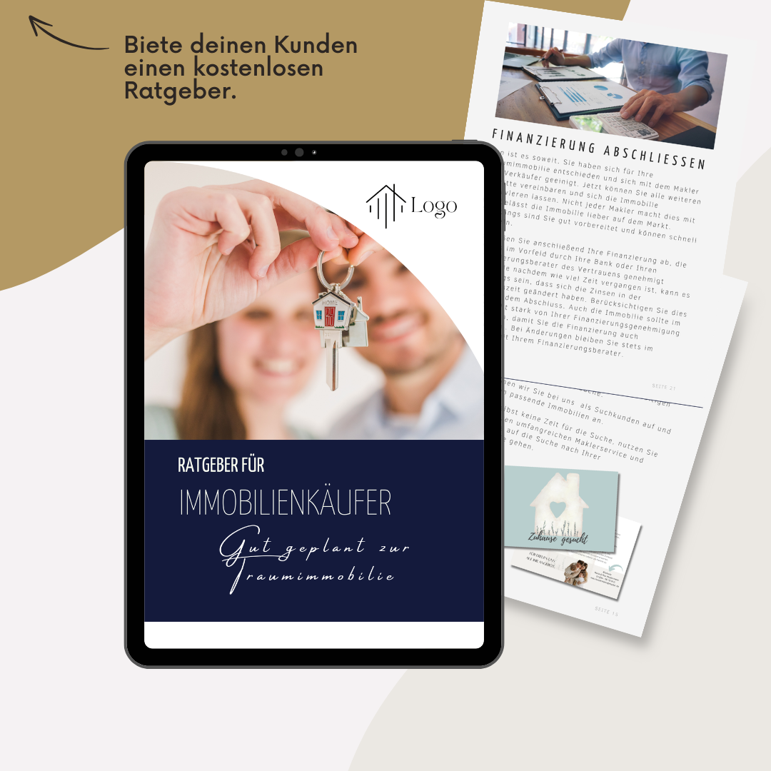 Maklerangebot für Immobilienverkäufer und -käufer - 2 Ratgeber für Verkäufer und Käufer - Verkäufer-Guide u. Käufer-Guide für deine Kunden✶✶Digitales Produkt/Vorlagen-Link✶