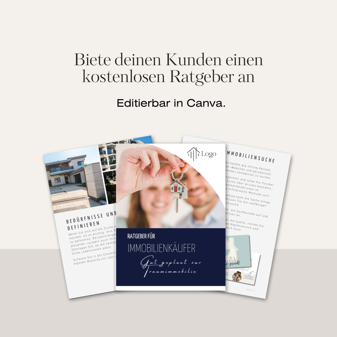 Maklerangebot für Immobilienkäufer - Ratgeber für Immobilienkäufer - Ratgeber für Kunden✶✶Digitales Produkt/Vorlagen-Link✶