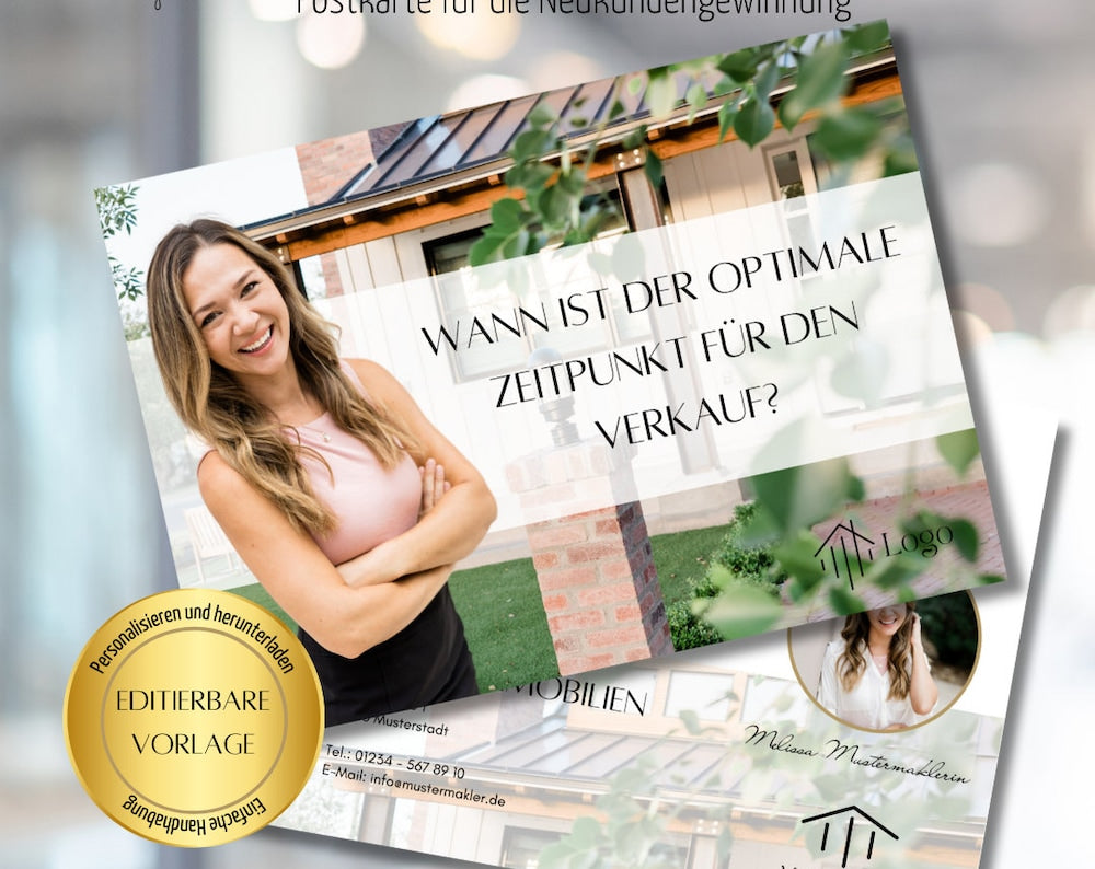Postkarten Template Canva Immobilienmarketing
