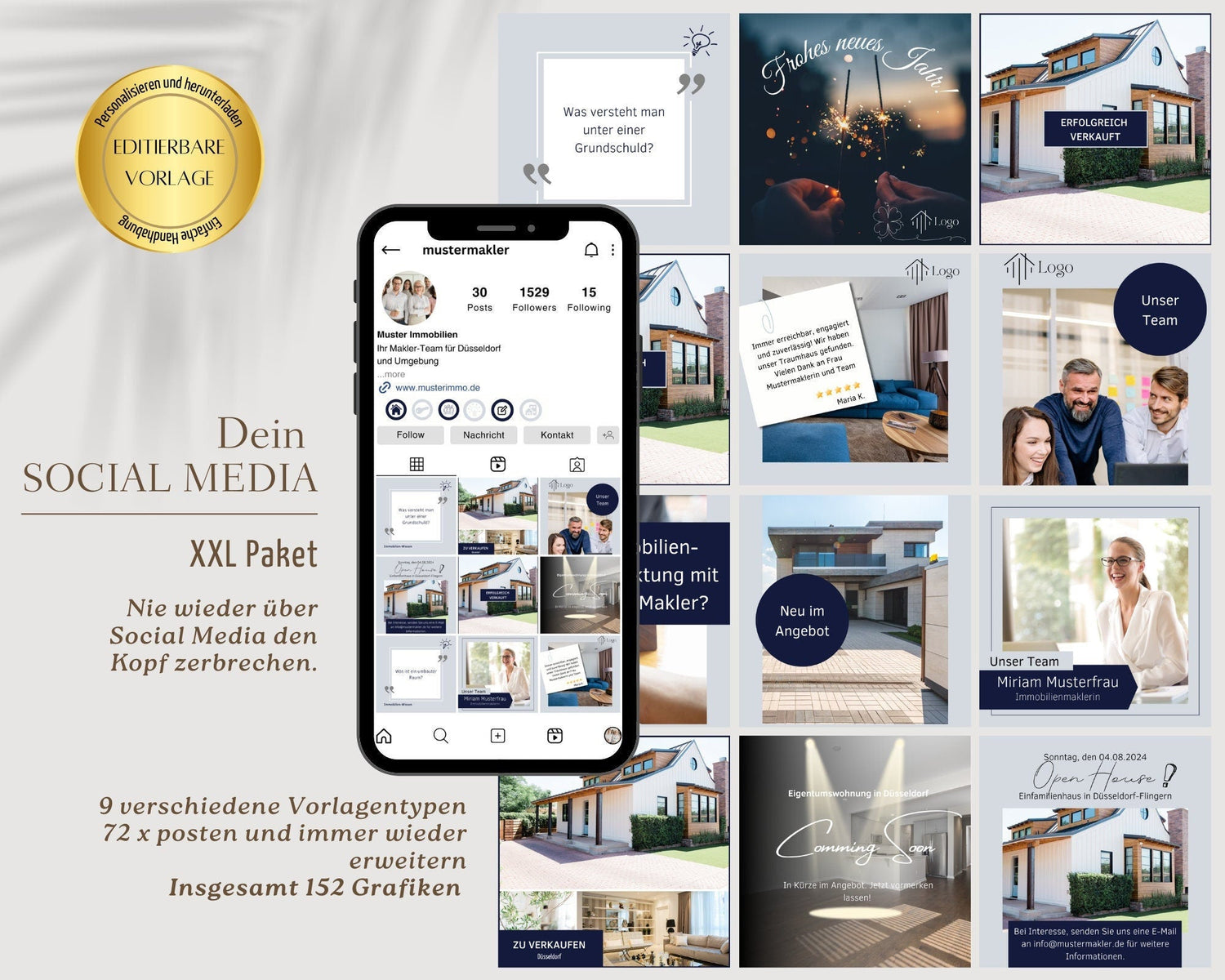 Social-Media-Vorlagen Canva Template Immobilienmarketing