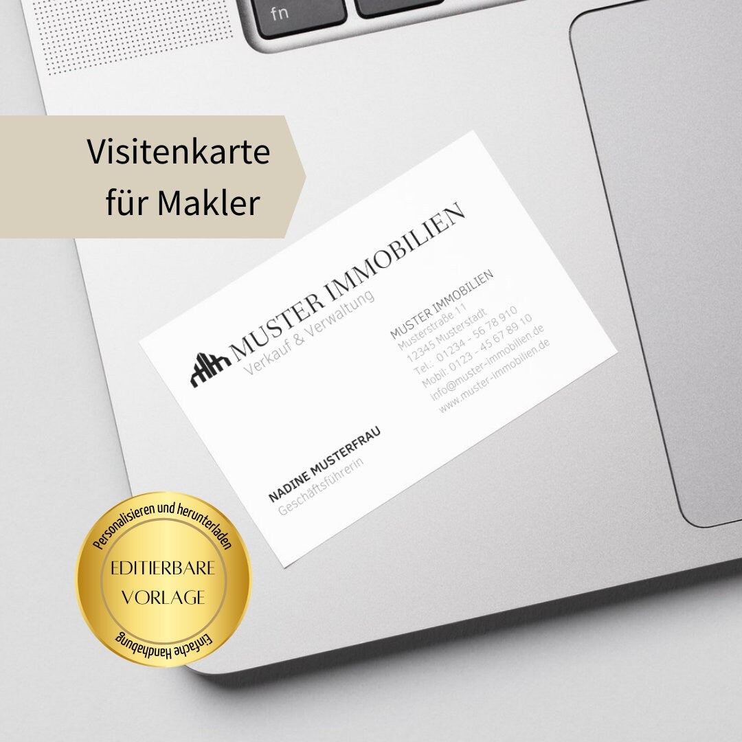 Visitenkarten Canva Template Immobilienmarketing