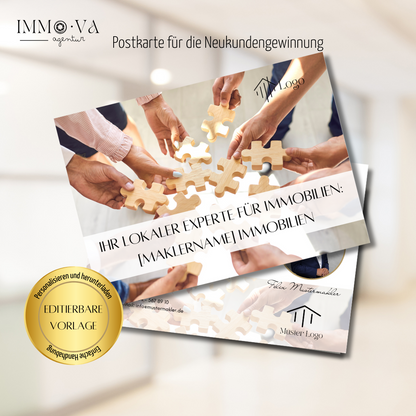 Postkarten für Makler - 12 Designs, anpassbar! Canva Vorlage für dein DIY Marketing✶✶Digitales Produkt/Vorlagen-Link✶