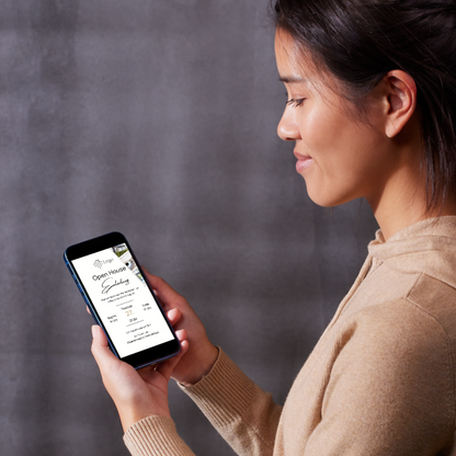 Einladung Handy - Immobilienmakler - Immobilien Termin - Canva Link ✶Digitales Produkt/Vorlagen-Link ✶