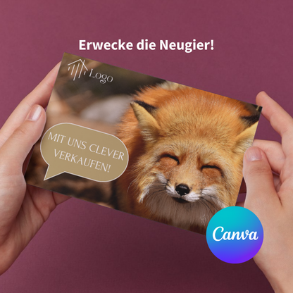 Ansprechende Postkarte für Immobilienmakler als Canva Template ✶Digitales Produkt/Vorlagen-Link ✶