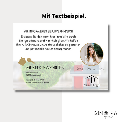 Ansprechende Postkarte für Immobilienmakler als Canva Template ✶Digitales Produkt/Vorlagen-Link ✶
