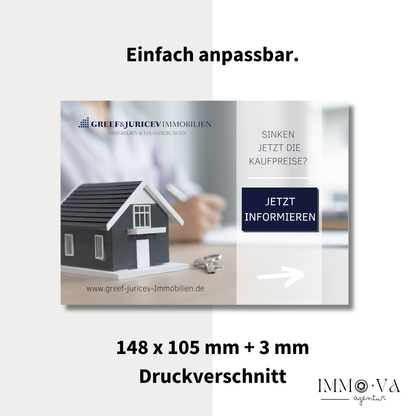 Postkarte für Immobilienmakler - Postkarte an potenzielle Verkäufer - Immobilienmarketing✶✶Digitales Produkt/Vorlagen-Link✶