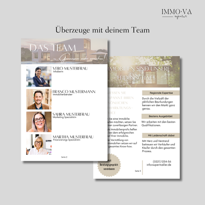Akquise Broschüre Canva Template Immobilienmarketing
