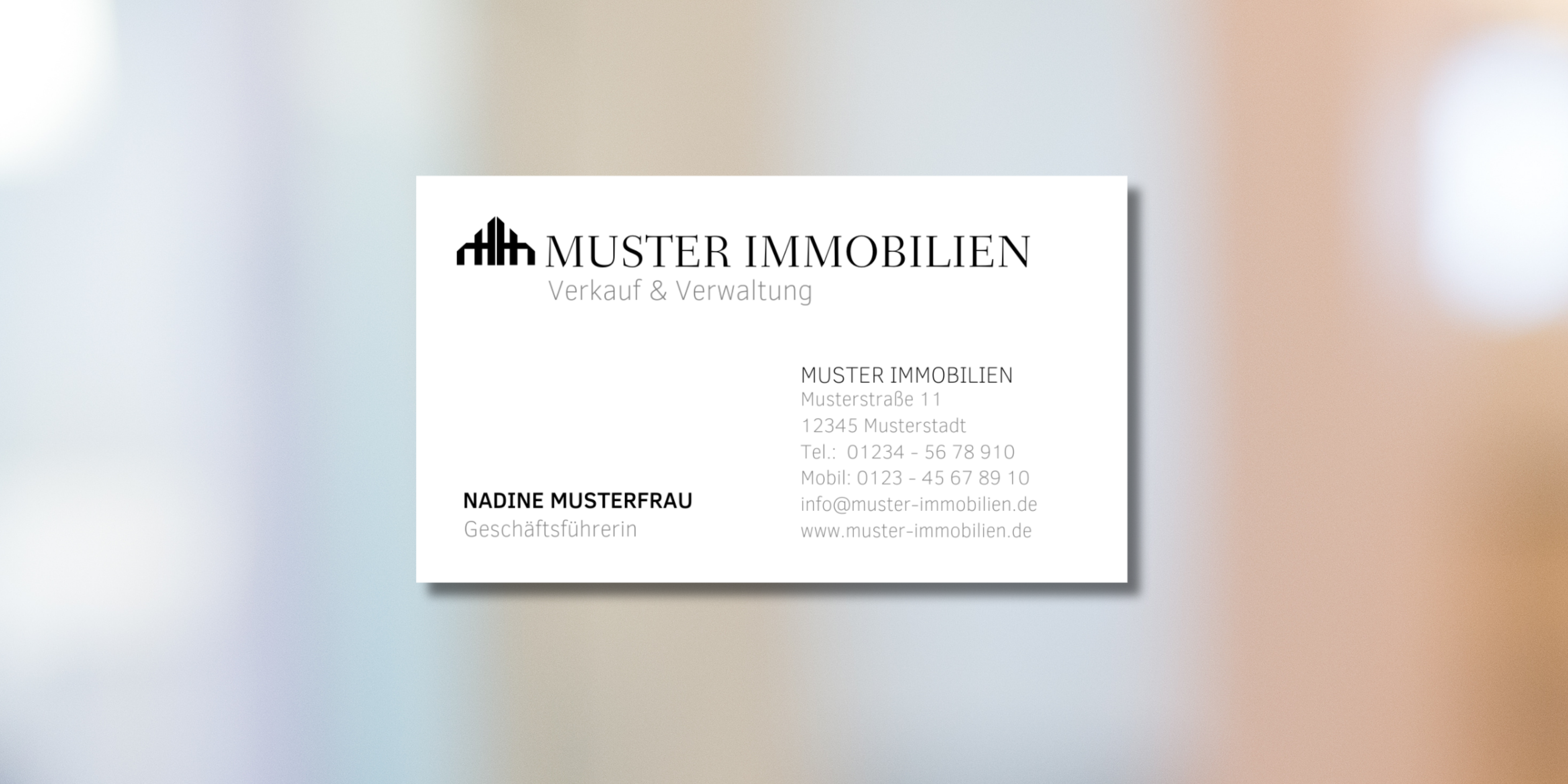 Immobilienmakler Visitenkarte