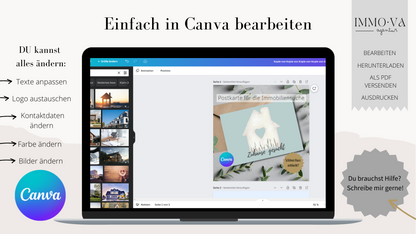 Postkarte für Immobiliensuche - Haus gesucht - Zuhause gesucht - Immobiliensuche ✶✶Digitales Produkt/Vorlagen-Link✶