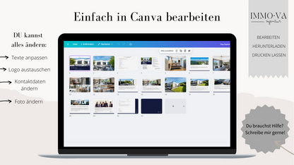 Exposévorlage für Immobilienmakler✶✶Digitales Produkt/Vorlagen-Link✶ Querformat