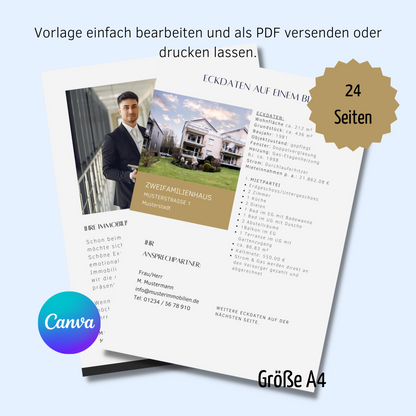 Exposévorlage für Immobilienmakler✶✶Digitales Produkt/Vorlagen-Link✶