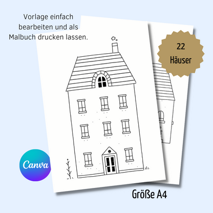 Vorlage Ausmalbuch für Immobilienmakler - Ausmalbuch für Kinder - Immobilienmarketing✶✶Digitales Produkt/Vorlagen-Link✶