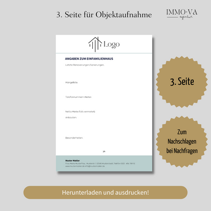 Checkliste Verkauf Einfamilienhaus, Checkliste für Immobilienmakler ✶Digitales Produkt/Vorlagen-Link ✶