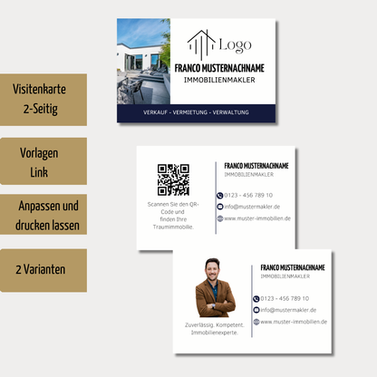 ✶Visitenkarte für Immobilienmakler als Canvatemplate✶