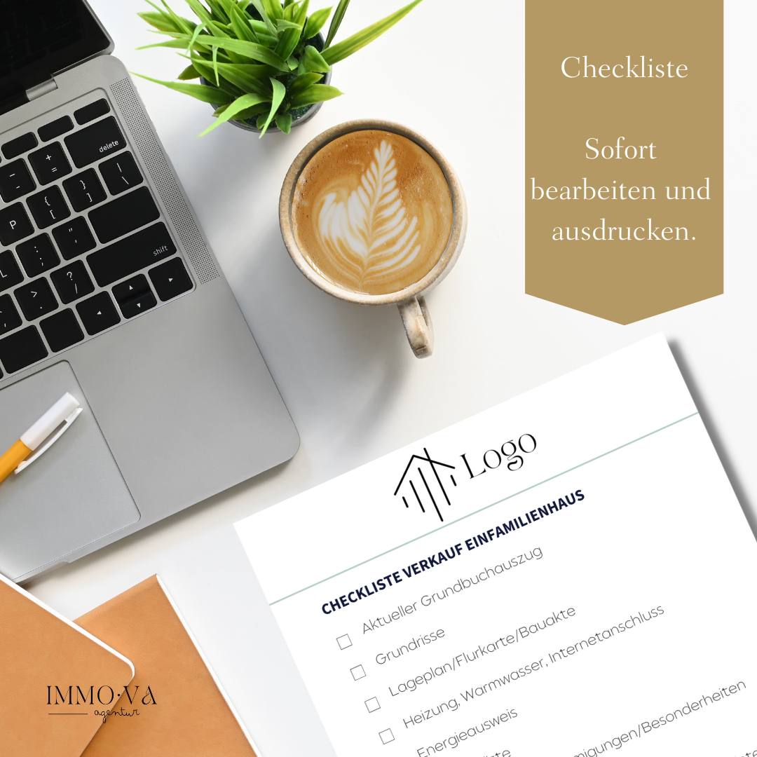 Checkliste Verkauf Einfamilienhaus, Checkliste für Immobilienmakler ✶Digitales Produkt/Vorlagen-Link ✶