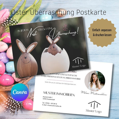 Postkarte Canva Template Immobilienmakler