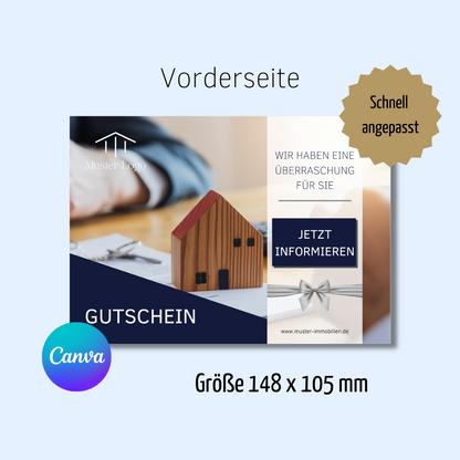 Postkarte Canva Template Immobilienmakler