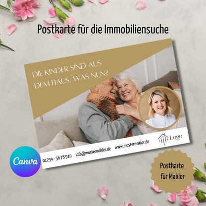Postkarte Canva Template Immobilienmakler