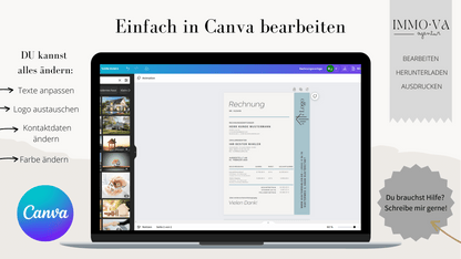 Rechnungsvorlage für Immobilienmakler✶✶Digitales Produkt/Vorlagen-Link✶