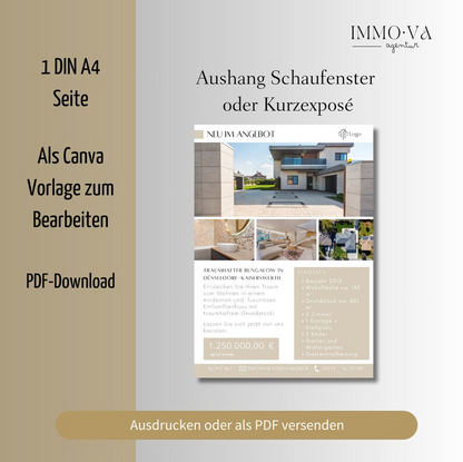 Paket: Exposé, Schaufensteraushang und Postkarte✶✶Digitales Produkt/Vorlagen-Link✶