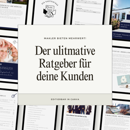 Maklerangebot für Immobilienkäufer - Ratgeber für Immobilienkäufer - Ratgeber für Kunden✶✶Digitales Produkt/Vorlagen-Link✶